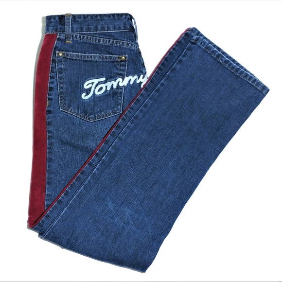 Tommy Hilfiger Denim - Vtg Y2K Tommy Hilfiger Spell Out Side Stripe Jeans